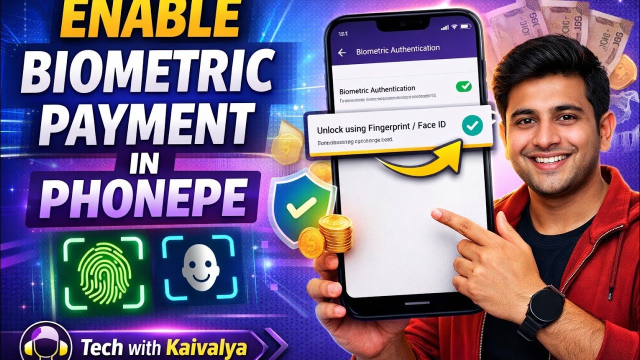 How to enable biometric payments Using phonepe,Make transactions using your fingerprint for blind!