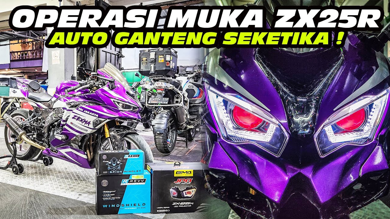 ZX25R ZEXMA // HEADLAMP ZX25R HID PROJECTOR TERMURAH 😍 // SPION WINGLET + SEIN // WINDSHIELD IRIDIUM