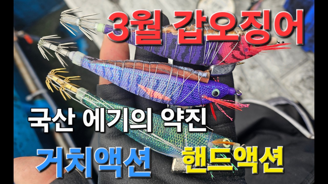 심해갑오징어 시즌후반 장판인날 거치액션 핸드액션 그리고 국산 삼봉의 발견-내돈내산