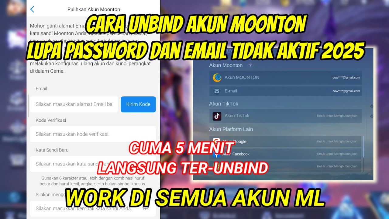 CARA UNBIND AKUN MOONTON MOBILE LEGENDS 2025 | CARA MELEPAS AKUN MOONTON MOBILE LEGEND