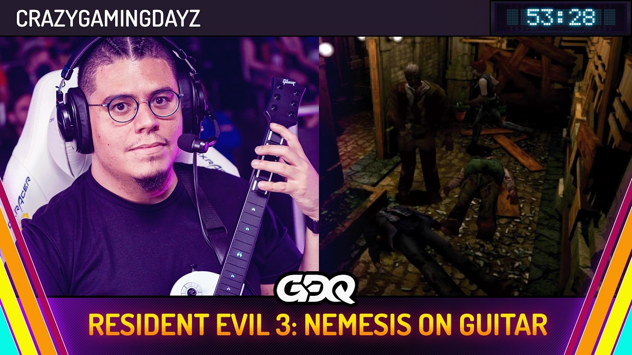 Resident Evil 3: Nemesis on Guitar by Crazygamingdayz in 53:28 - Summer Games Done Quick 2026