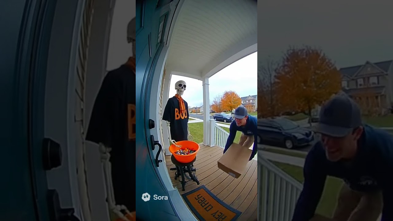 Skeleton Decoration Pranks Delivery Driver 💀