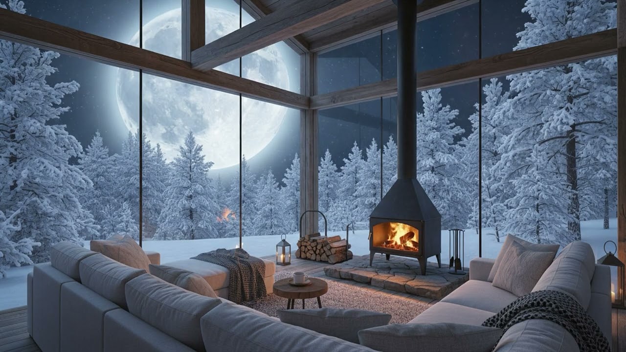 ❄️Winter Cottage Piano | Gentle Jazz & Fireplace for Productivity and Peace🔥Winter relaxation