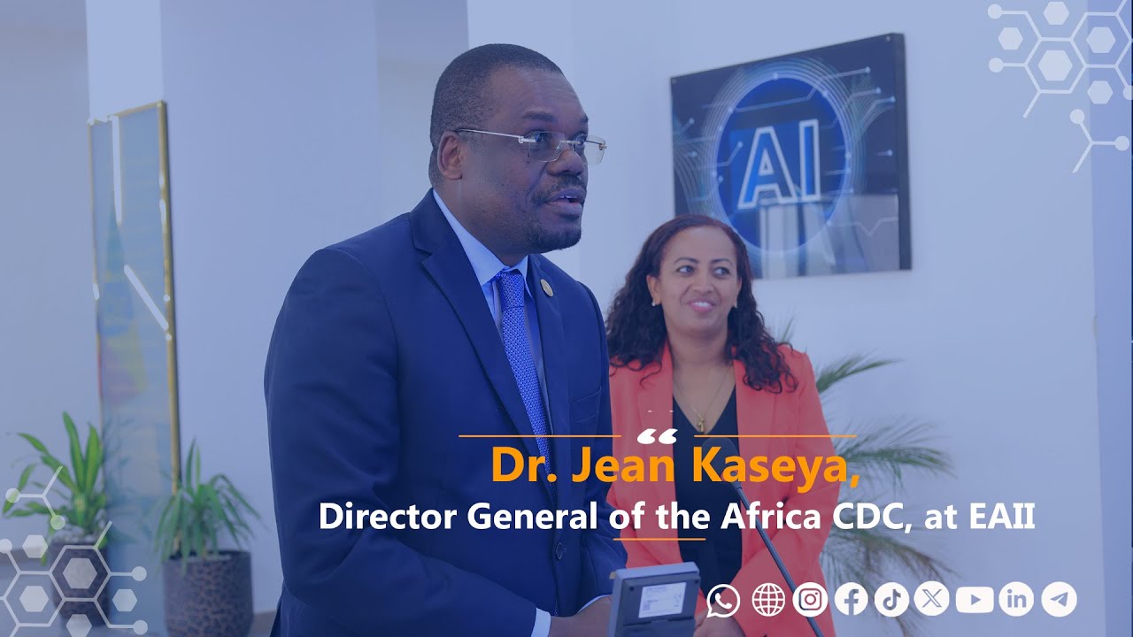 Dr. Jean Kaseya, Director General of Africa CDC, at the Ethiopian Artificial Intelligence Institute