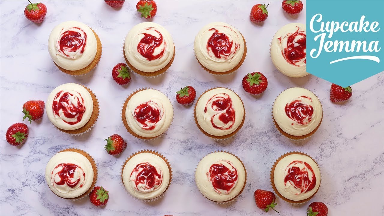 Delicious Strawberry Cheesecake Cupcake Recipe & Tutorial | Cupcake Jemma