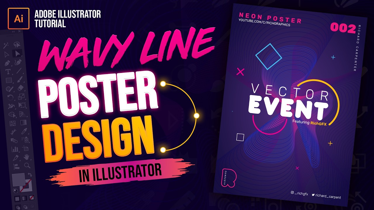 Wavy Line Poster in Adobe Illustrator – Abstract Design Tutorial