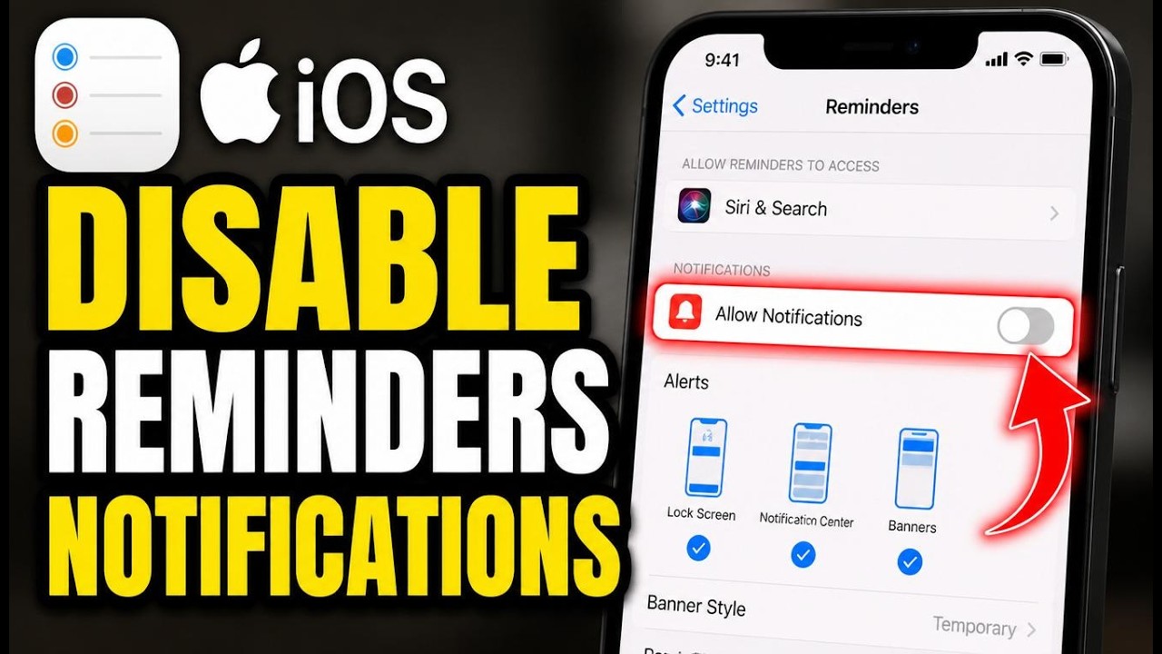 How to disable iOS reminders notifications to reduce context switching - Beginner Guide