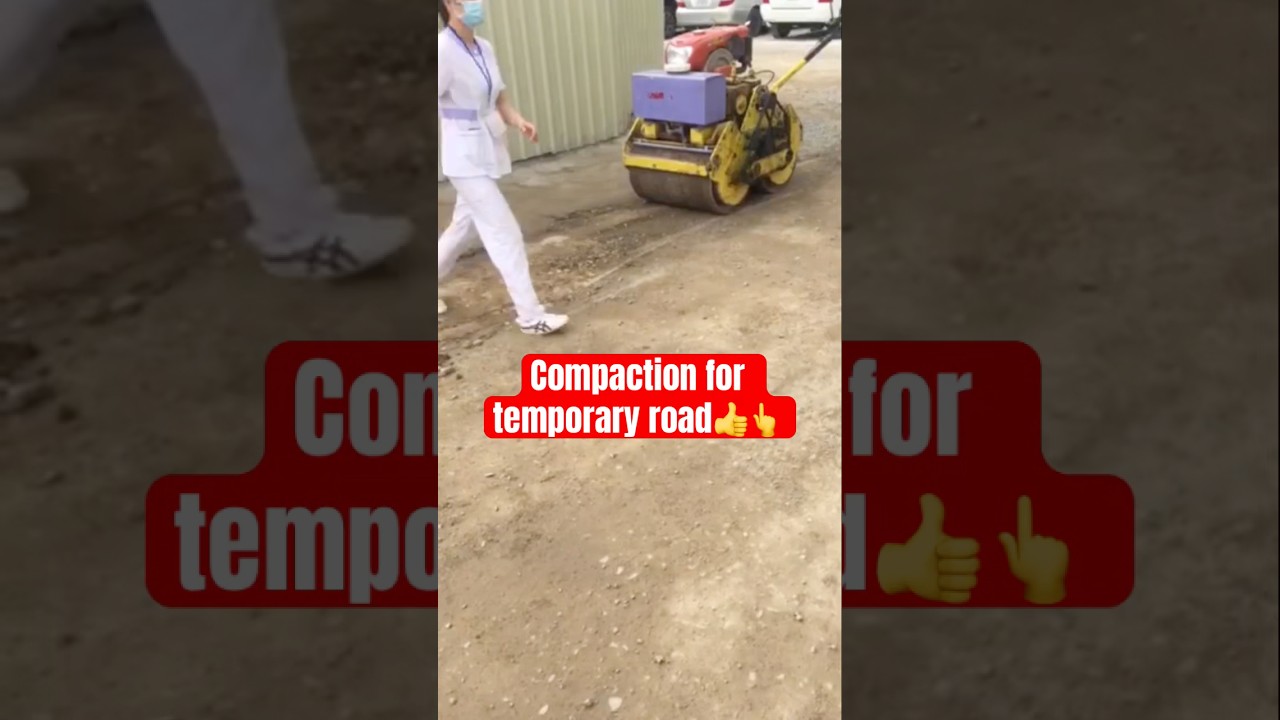 Roller compaction for temporary road #road #compaction #infrastructure #construction #civil #shorts