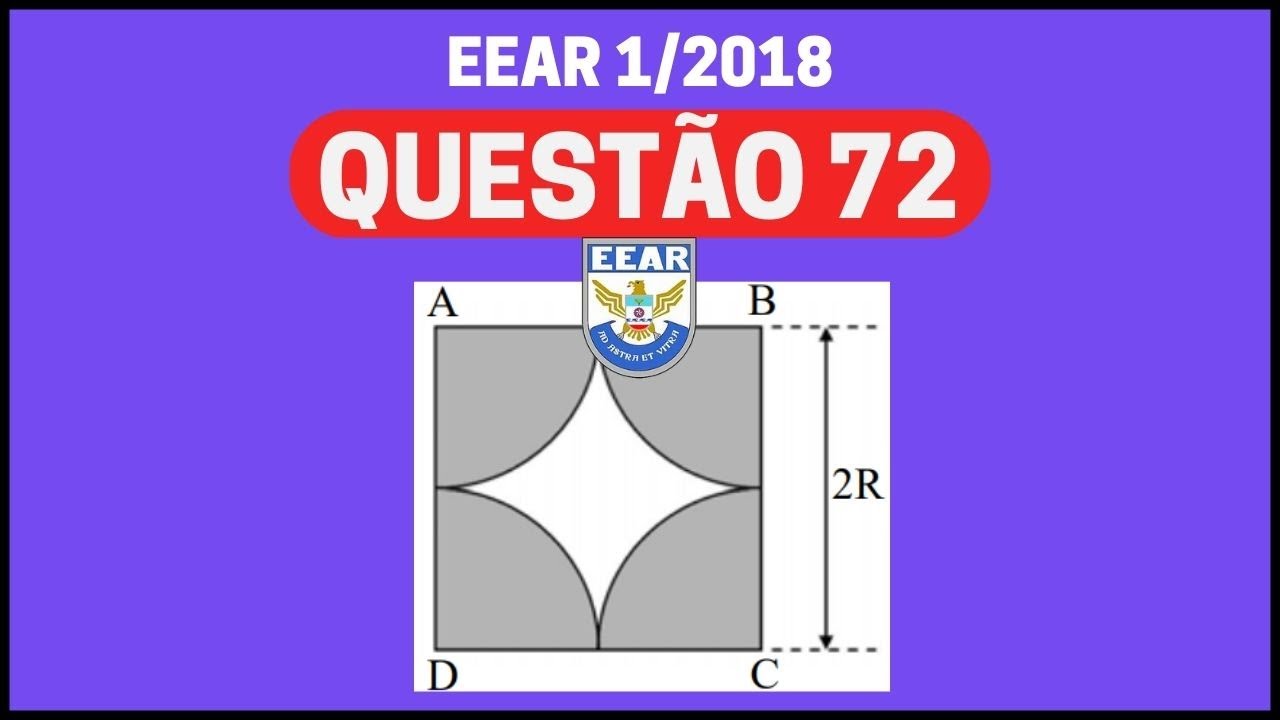 EEAR 2018 Matemática, Geometria Plana - Área Hachurada
