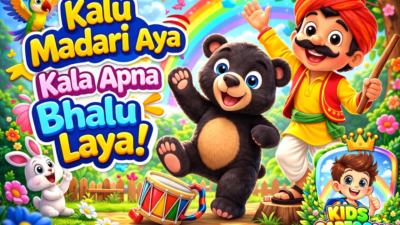 Kaalu Madari Aaya kala apna bhalu laya zabardast tamash#cartoonvideo#viral#funny #shorts 