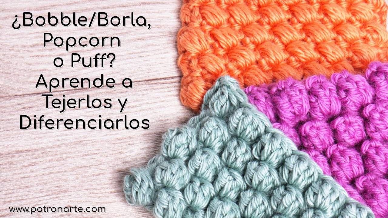 Aprende Diferenciar los Puntos Bobble, Popcorn y Puff | Aprende Crochet Paso a Paso #crochet