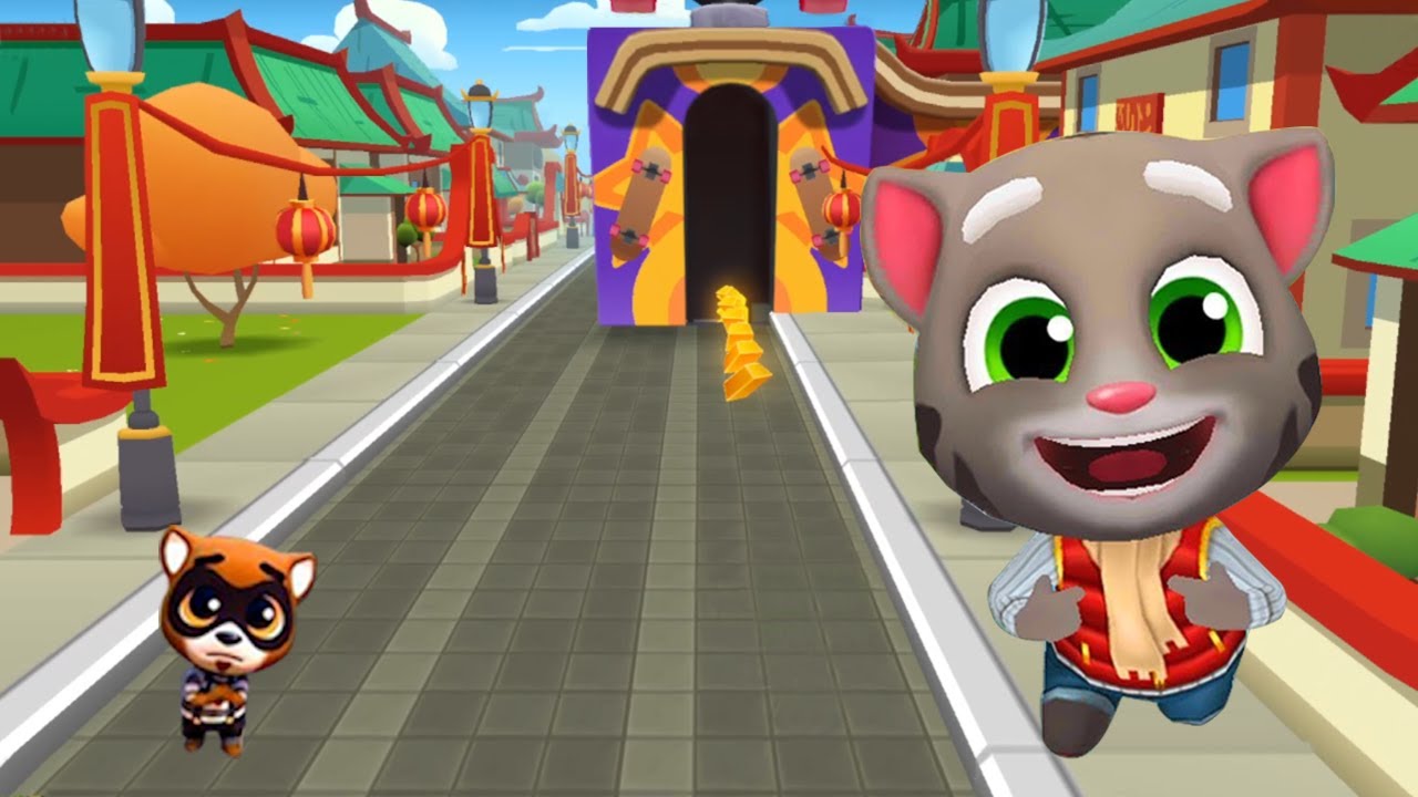 Frosty Tom runs in skateboard world in china - talking tom gold run - Part 157 !