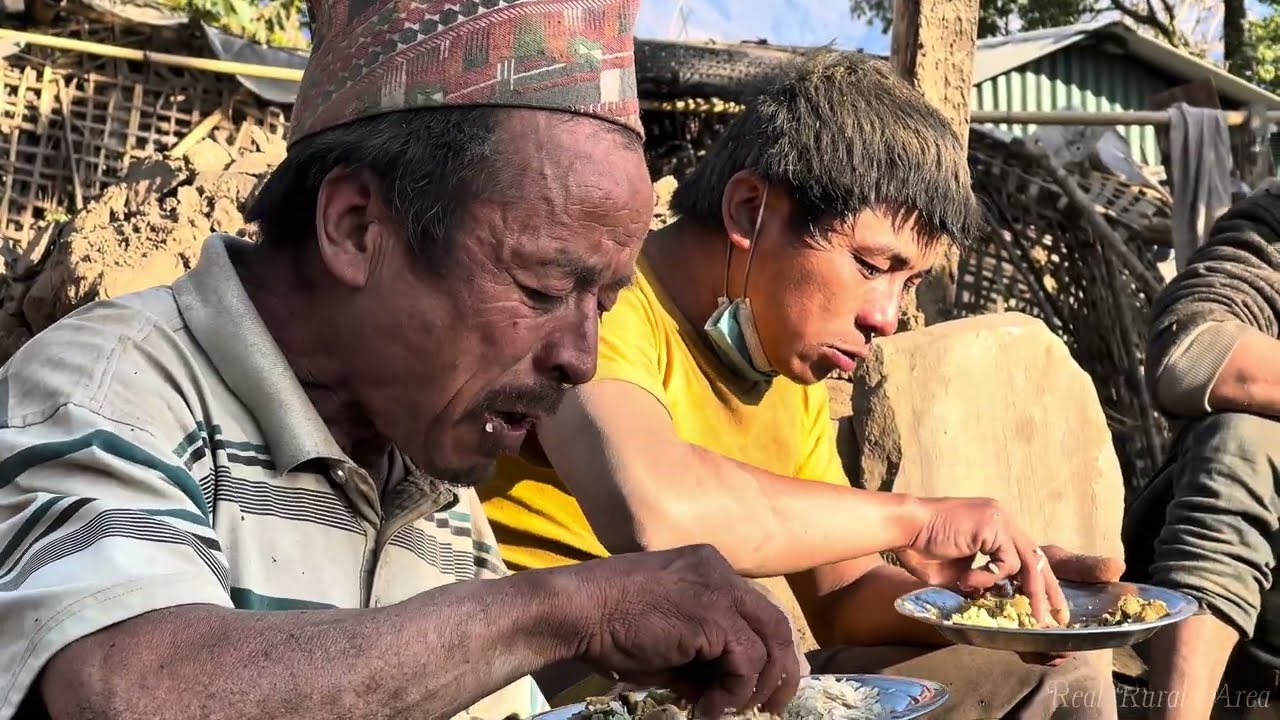 Traditional Village Life: Neighbors Helping Replace an Old House