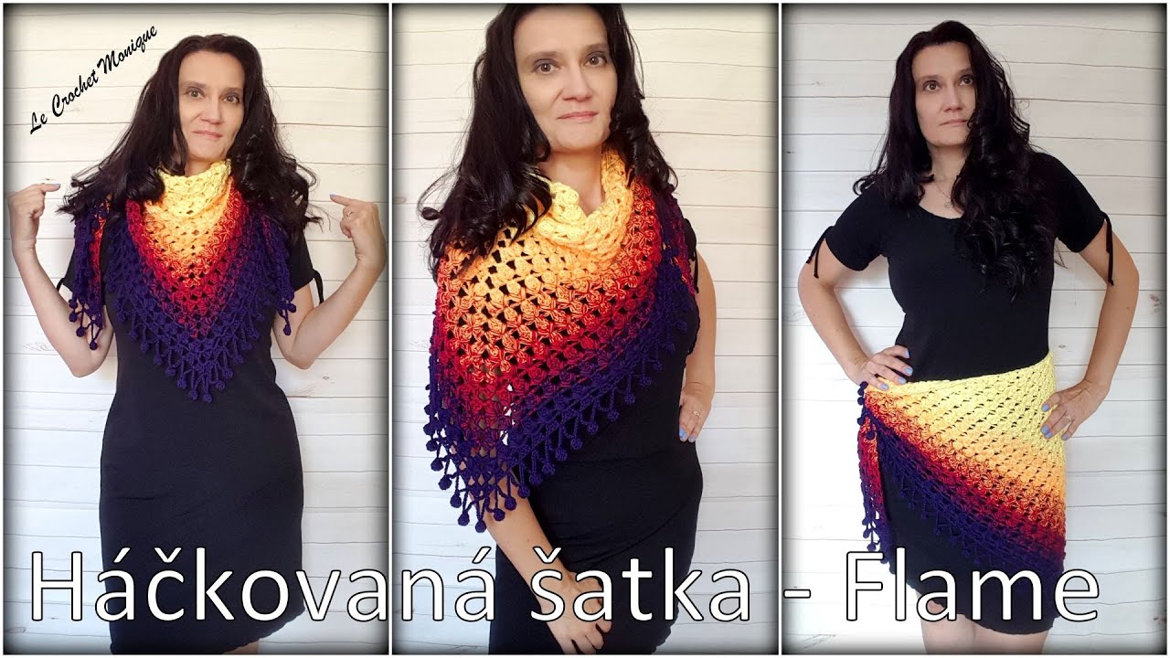 Háčkovaná šatka Flame/Crocheted Shawl Flame (english subtitles)