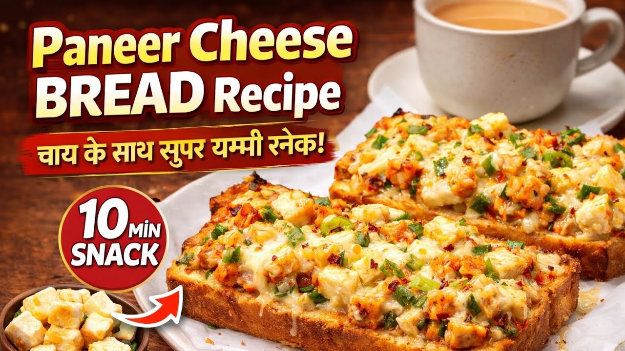 Paneer Cheese Bread Recipe - Soft & Cheesy Snack - Easy 10-Minute Snack - पनीर चीज़ ब्रेड रेसिपी