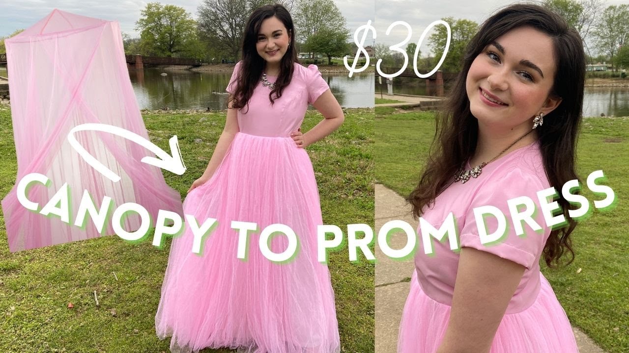 DIY PROM DRESS | THRIFT FLIP | I made this out of a canopy I found from the thrift store lol