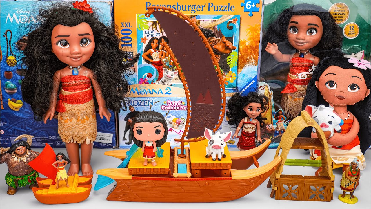 Unboxing Coolest Disney Moana Toys Series | I Am Moana Sound Book | Moana's Adventure Canoe Playset