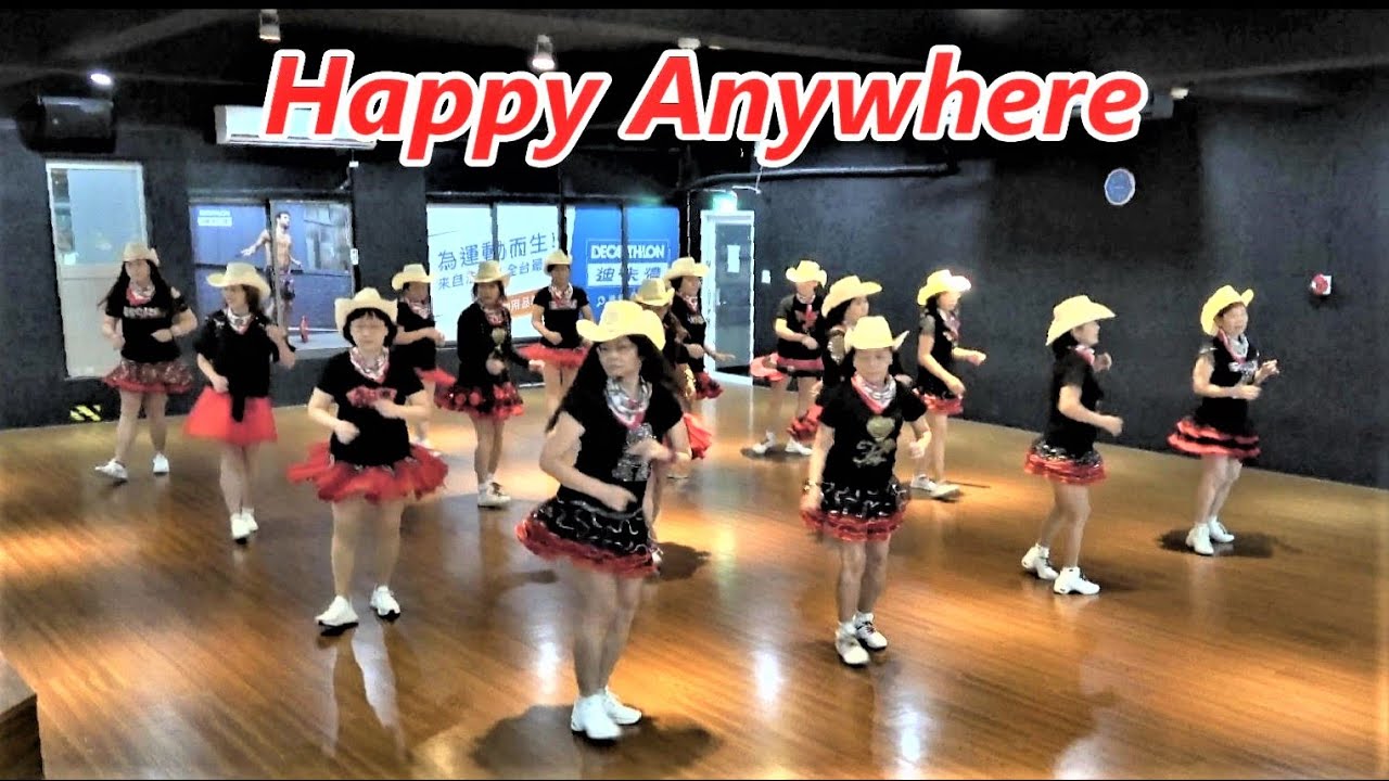 Happy Anywhere｜Line Dance by Marianne Langagne｜Demo & Walk Through｜隨遇而安｜含導跳｜4K