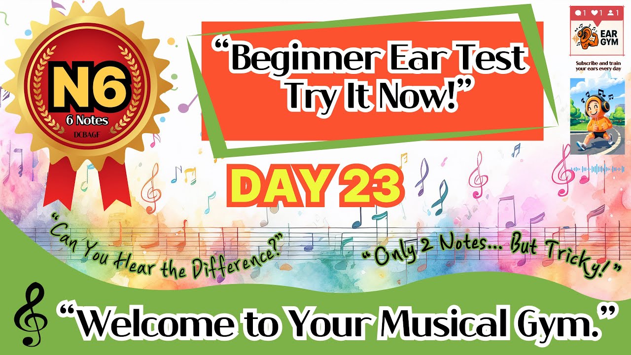 Beginner Ear Training Day 23 - StarterㅣLevel - 6(DCBAGF)Notes “No Music Theory Needed!" | EarGym
