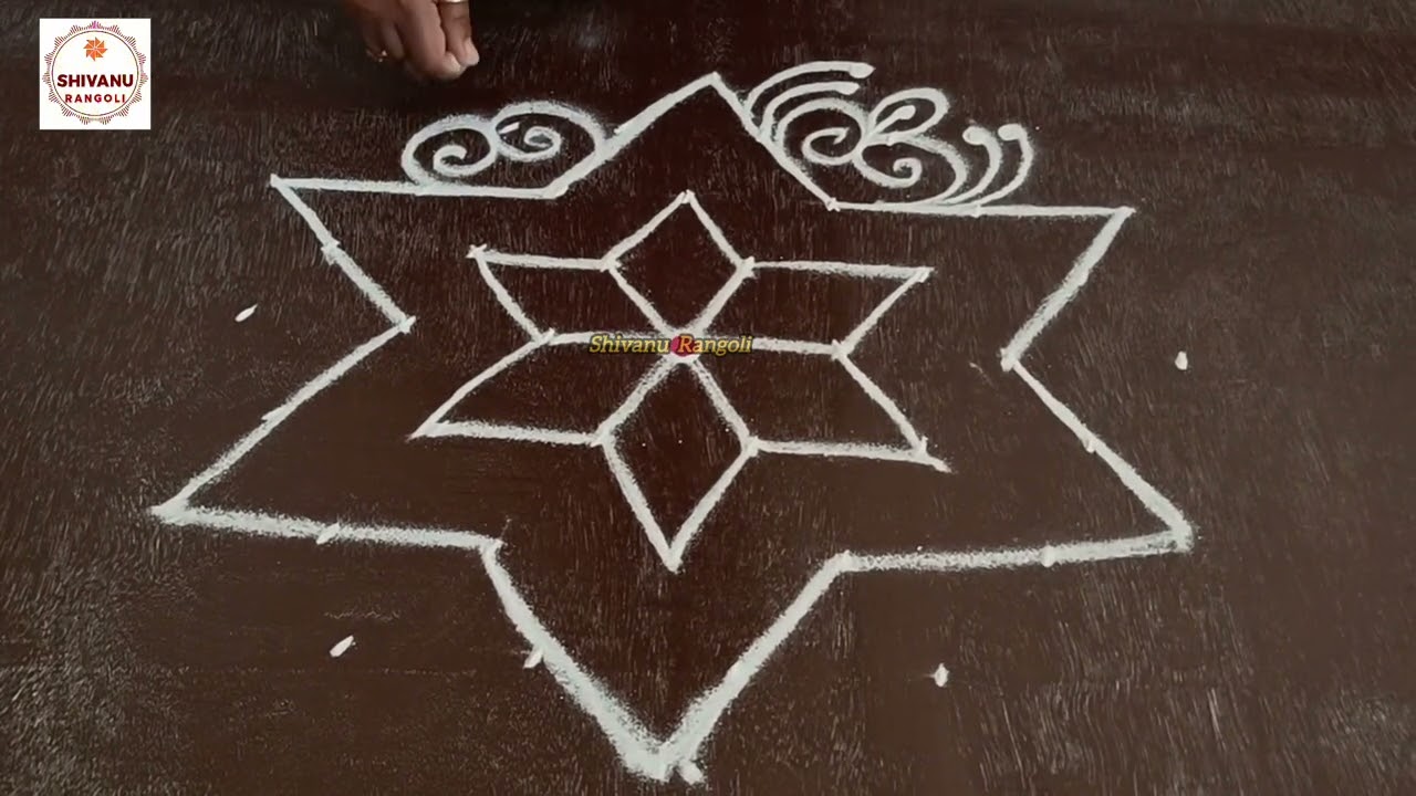7x4 Dots Daily Use Rangoli | Star Design Rangoli | Easy Muggulu | Beautiful Design Kolam |Daily mugu