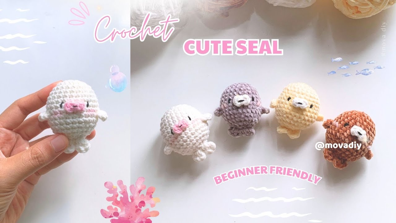How to crochet a baby seal NO-SEW 🦭🦭🦭 BEGINNER FRIENDLY ✨ #movadiy #crochetseal #crochetforbeginners
