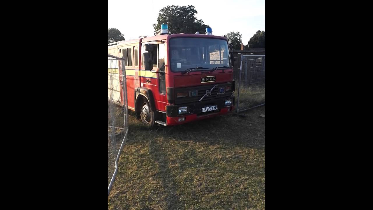 Woman driving fire engine