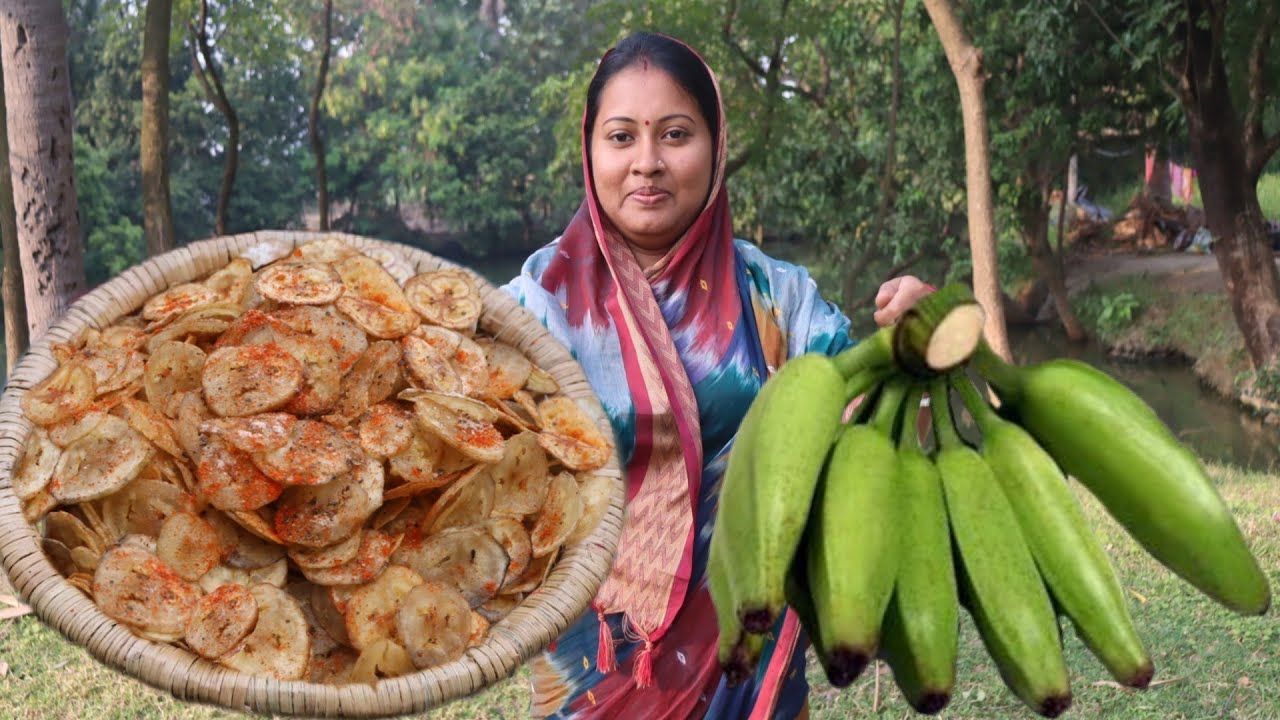 শীতের সন্ধ্যায় চায়ের সাথে পুরো জমে যাবে এই কাঁচাকলার টক ঝাল মুখরোচক মুচমুচে রেসিপি||Raw banana chips
