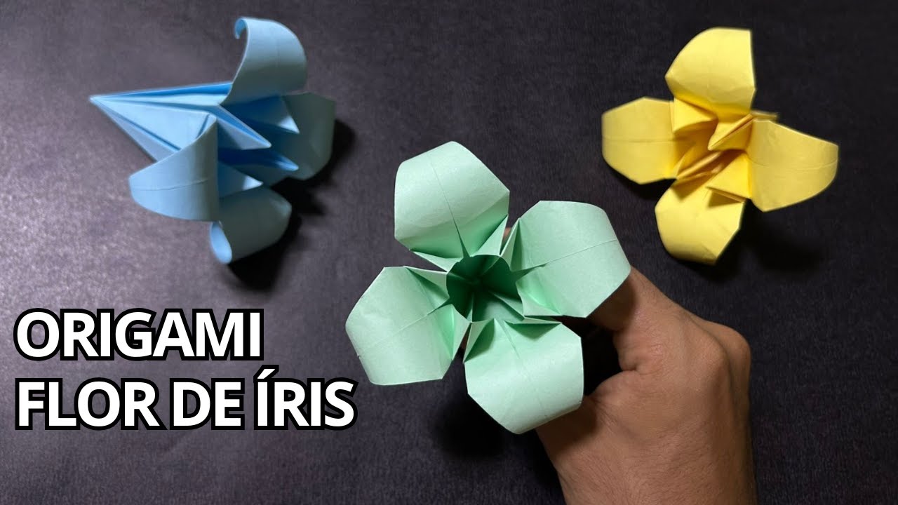 Origami Íris de Papel 🌸| Aprenda a Fazer a Flor Íris Passo a Passo