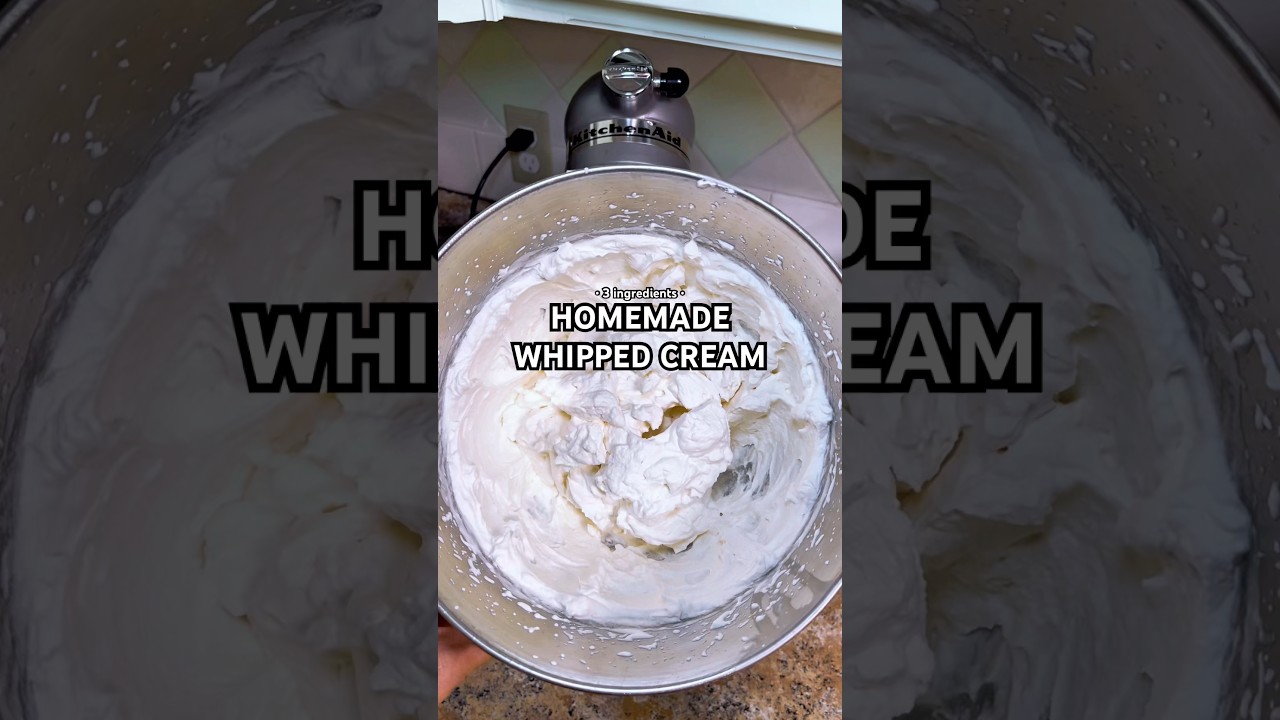 whipped cream ☁️ #whippedcream #homemadewhippedcream #easyrecipes #recipe #whippedcreamrecipe