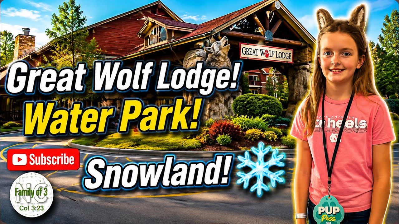 Наш ПЕРВЫЙ видеоблог — Great Wolf Lodge 🐺Конкорд, Северная Каролина | Аквапарк и комната | Шоу на...