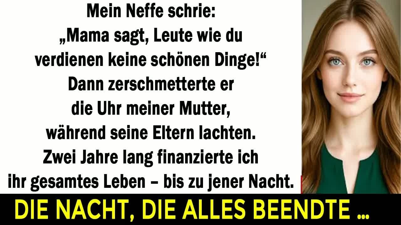Mein Neffe rief： „Mama sagt, Leute wie du verdienen nichts Schönes!“ – und zerbrach Mamas Uhr