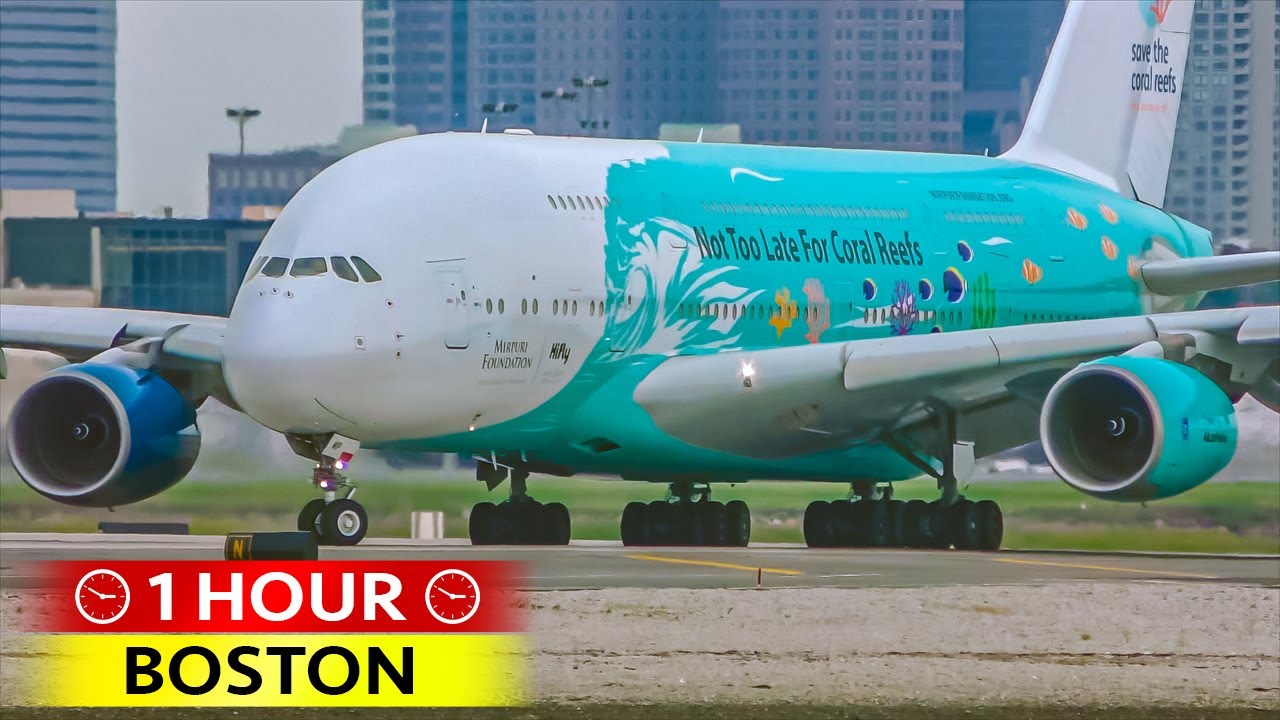 1 Hour of Plane Spotting at BOSTON (2019)