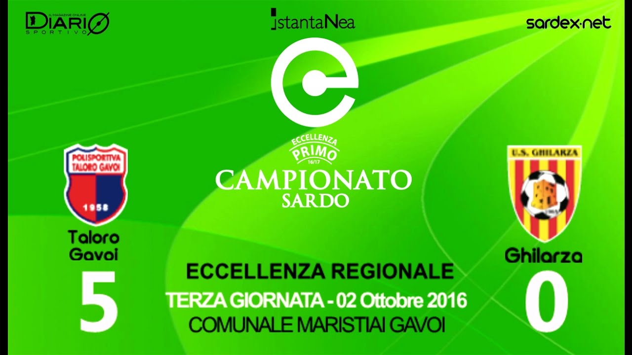 Taloro Gavoi - Ghilarza 5-0 - Highlights - Giornata 3 - ECCELLENZA SARDEGNA 2016-17