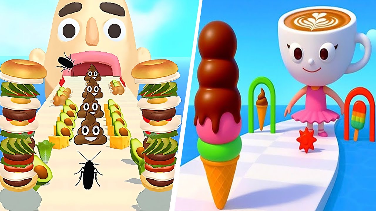 Sandwich Runner 🆚 Stacky Ice Cream Runner🌻🧿🌺🌈Max Levels Walkthrough Android IOS Update Gameplay 4939