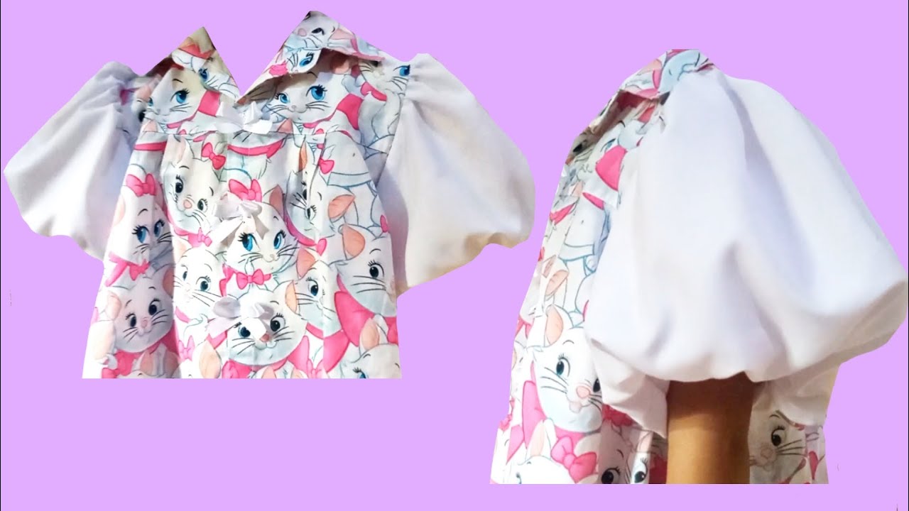 menjahit lengan balon pendek