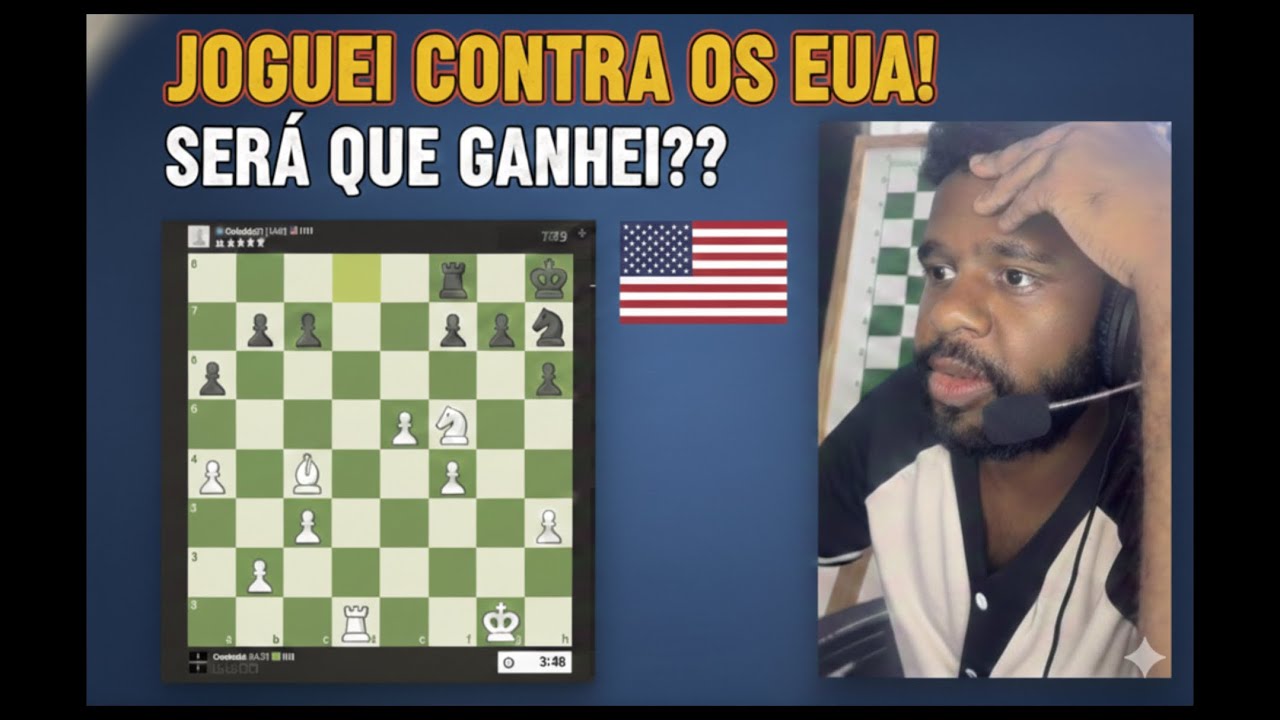XADREZ AO VIVO: Desafio contra os EUA (🇺🇸) x (🇧🇷).  #xadrez #chess #xadrezbrasil #estrategia#chess 
