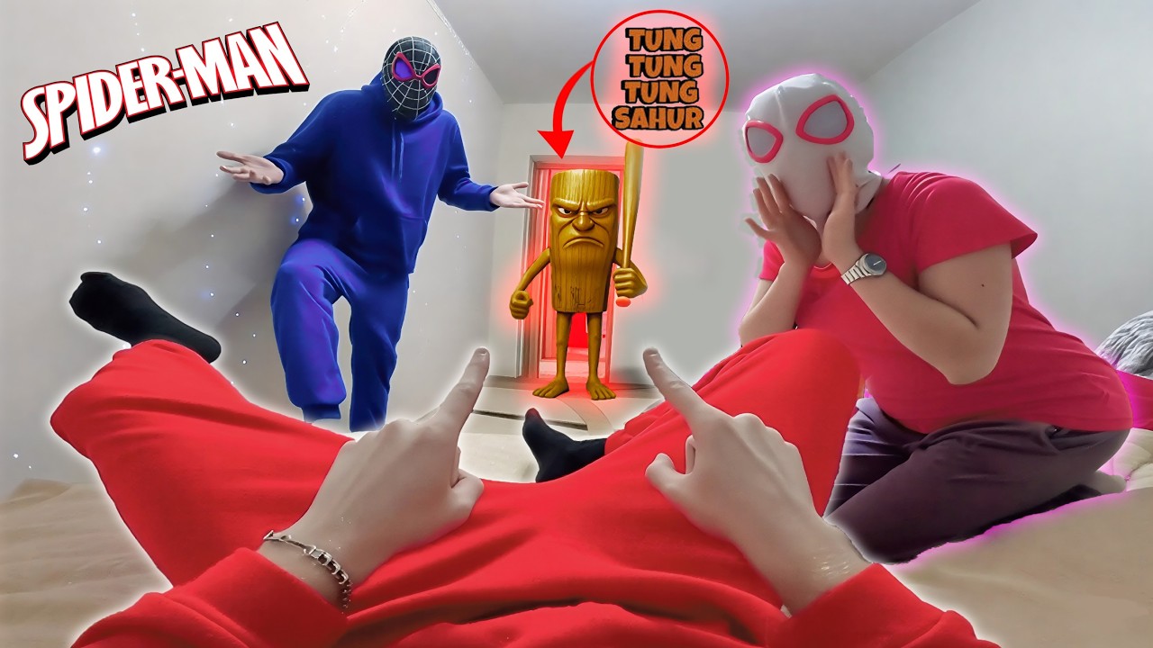 TEAM SPIDER-MAN MEET THUNG THUNG THUNG SERBIAN DANCING SAHUR INSIDE THEIR HOUSE !! (Mystery POV)