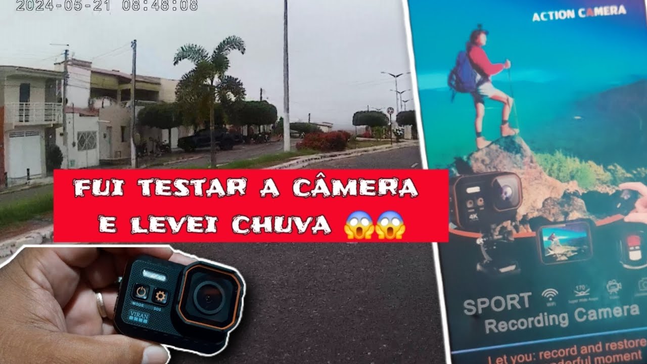 um box e testando Action Câmera ScO2 Sport 4k 60fps Wi-fi
