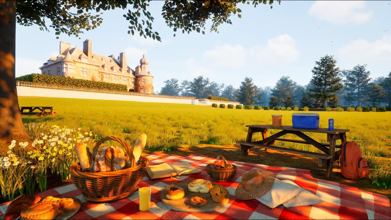 8 Hours of Peaceful French Countryside Ambience 🌿 Chateau Garden Picnic | Relaxing Nature Sounds
