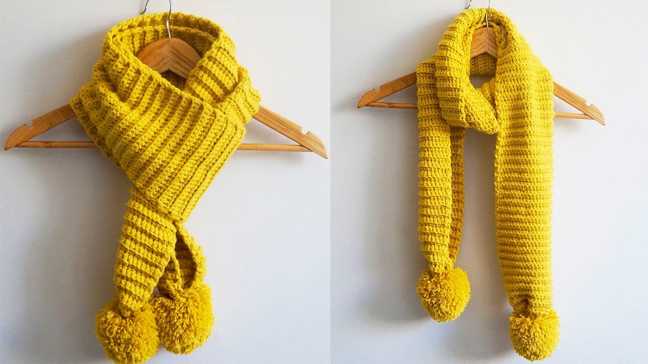 🌈BUFANDA A CROCHET (PRINCIPIANTES) PARA NI&Ntilde;OS Y ADULTOS😊
