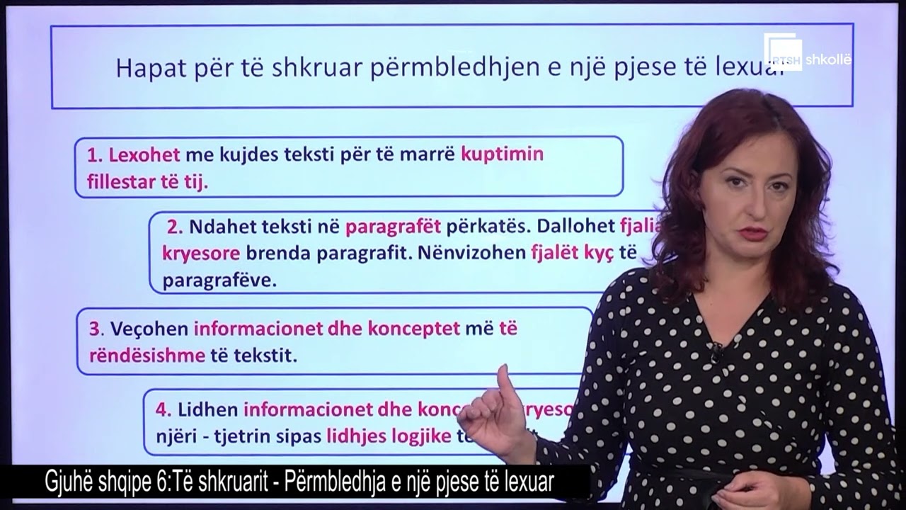 Të shkruarit - Përmbledhja e një pjese të lexuar| Gjuhë shqipe 6