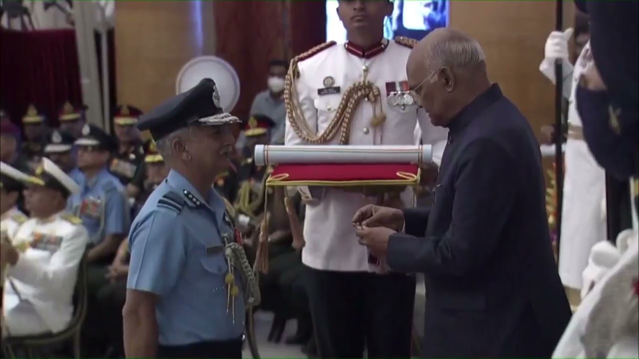 President Kovind presents Param Vishisht Seva Medal to Air Marshal Diptendu Choudhury
