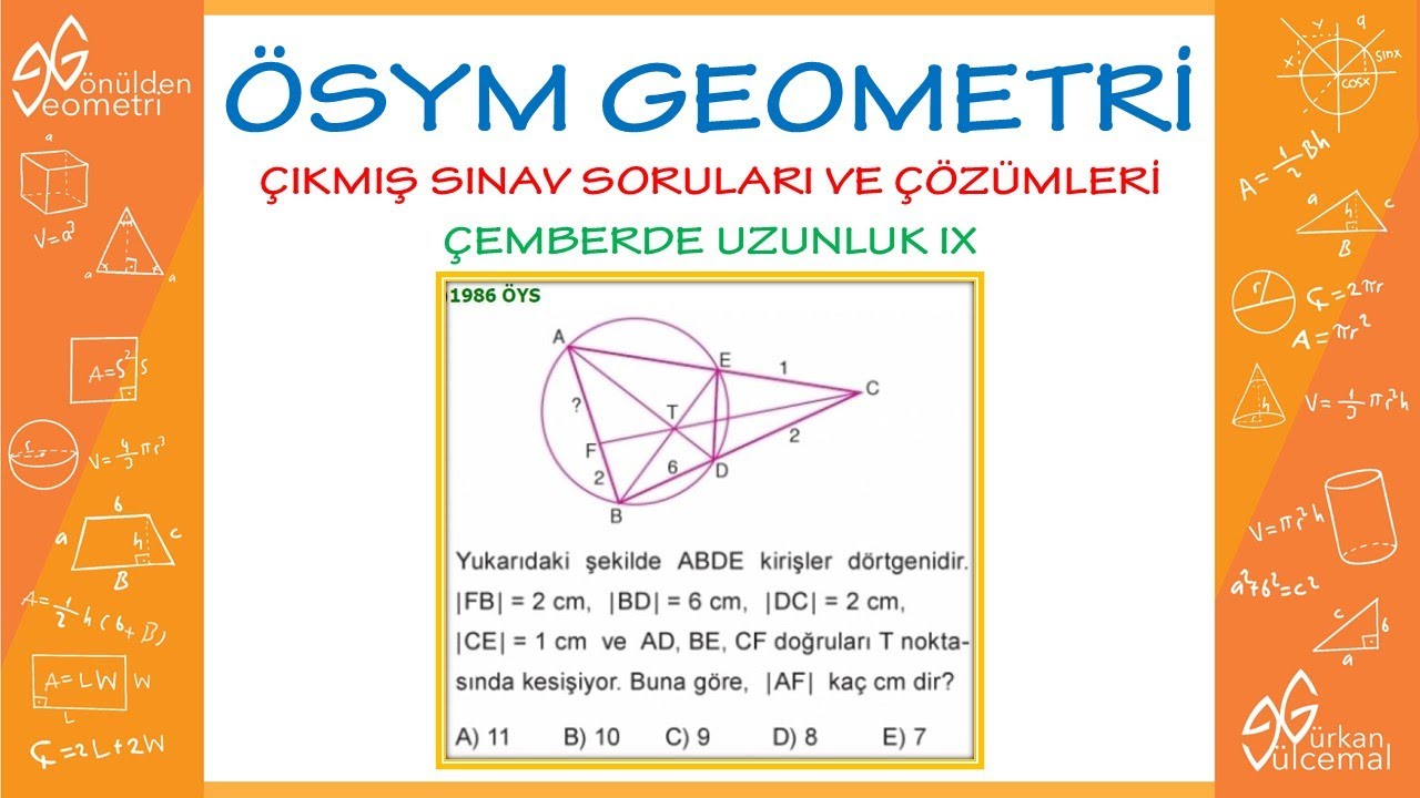 ÖSYM | ÇIKMIŞ SORULAR | GEOMETRİ | ÇEMBERDE UZUNLUK IX | (PDF EKLİ)