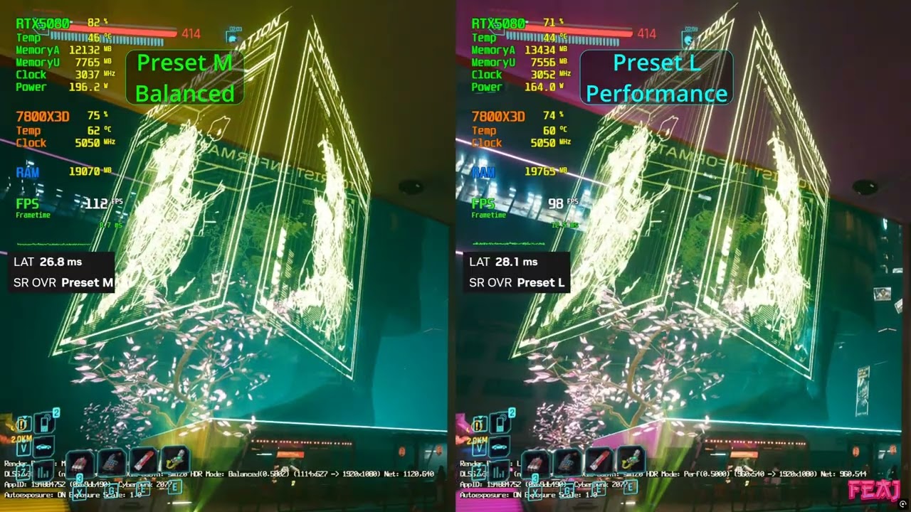DLSS 4.5 Performance L vs Balanced M в FHD