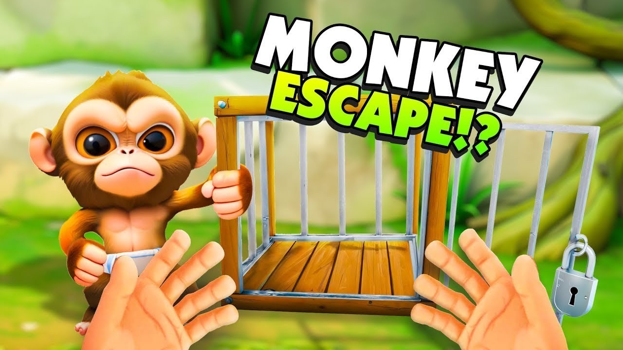 Helping a BABY MONKEY Escape From It's CAGE in I Am Monkey VR!