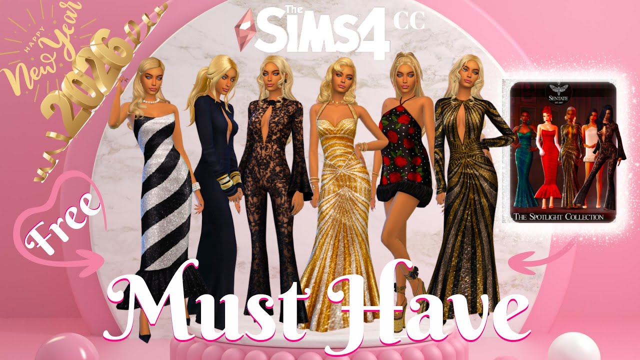 The Sims 4 CC Review 🥂 Sentate 🥂 The Spotlight Collection 🥂 Happy New Year ❄️ Winter by Pinki