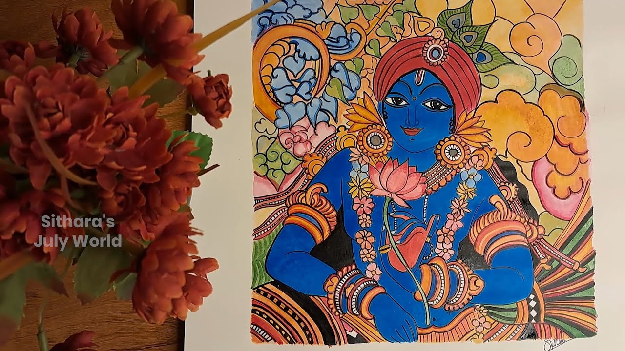 Krishna Mural Drawing