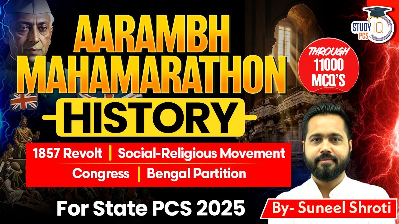 History Marathon MCQs Class | Complete History through MCQs for All State PCS Exams | By Suneel Sir