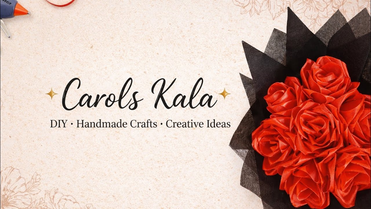 Beautiful handmade red rose bouquet ❤️A simple and elegant DIY perfect for Valentine’s Day🌷💕
