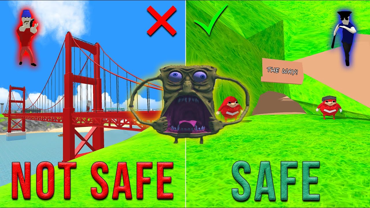 Dude Theft Wars Which Place is The Safest From Sponge, Hay Gang & Police !!! 🤔🤔🤔